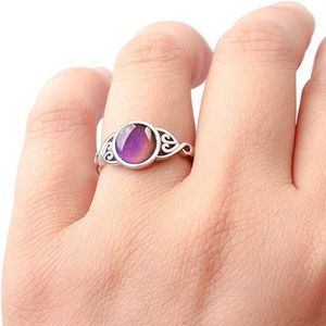Round Shape Simulated Moon Stone Color Changing Mood Ring